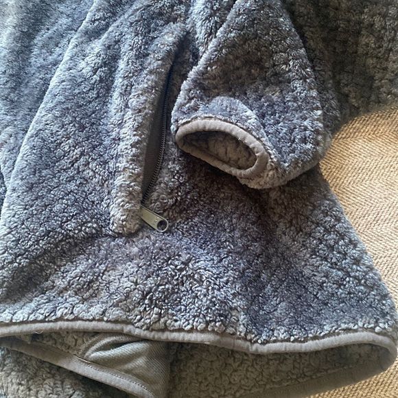 SOLD Columbia Fire Side Gray Super Warm Cozy Sherpa 1/4 Zip Pullover Jacket SZ M - Picture 5 of 12